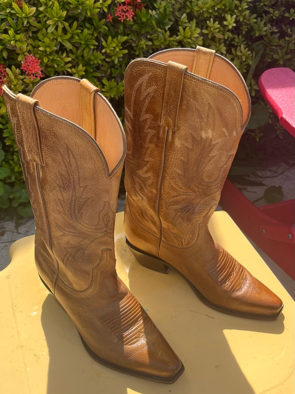 Charlie 1 Horse by Lucchese Women's Tan Western Boots Size 6.5B